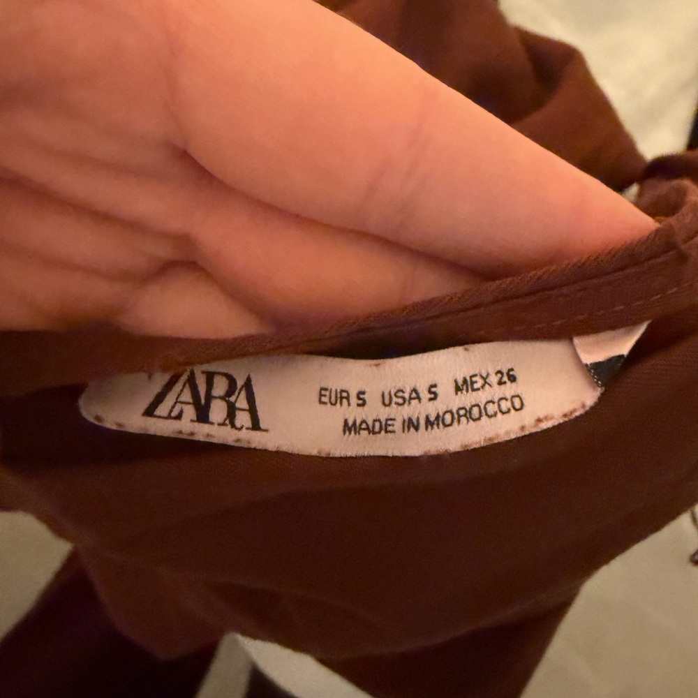 Zara Rust-Brown V-Neck Jumpsuit - Picture 3 of 3